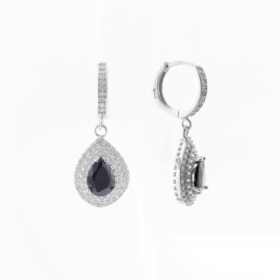 Joyas avant joyas | Aros Plata 925 Avant Black Zirconia