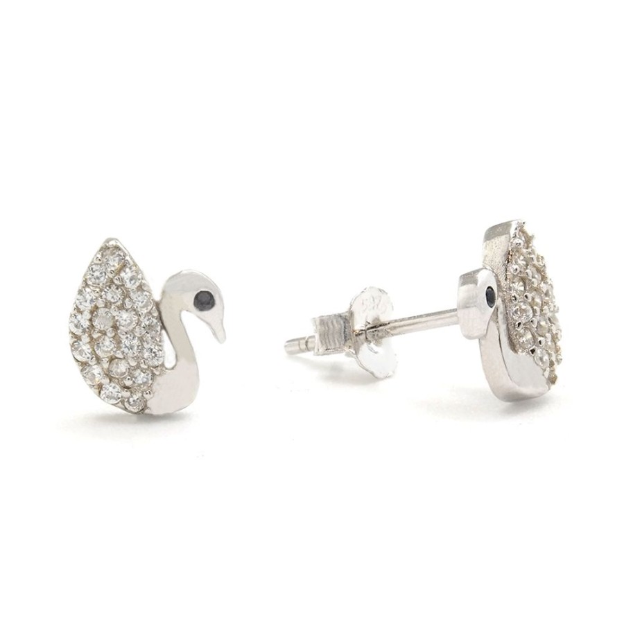 Joyas avant joyas | Aros Plata 925 Avant Swan Zirconia