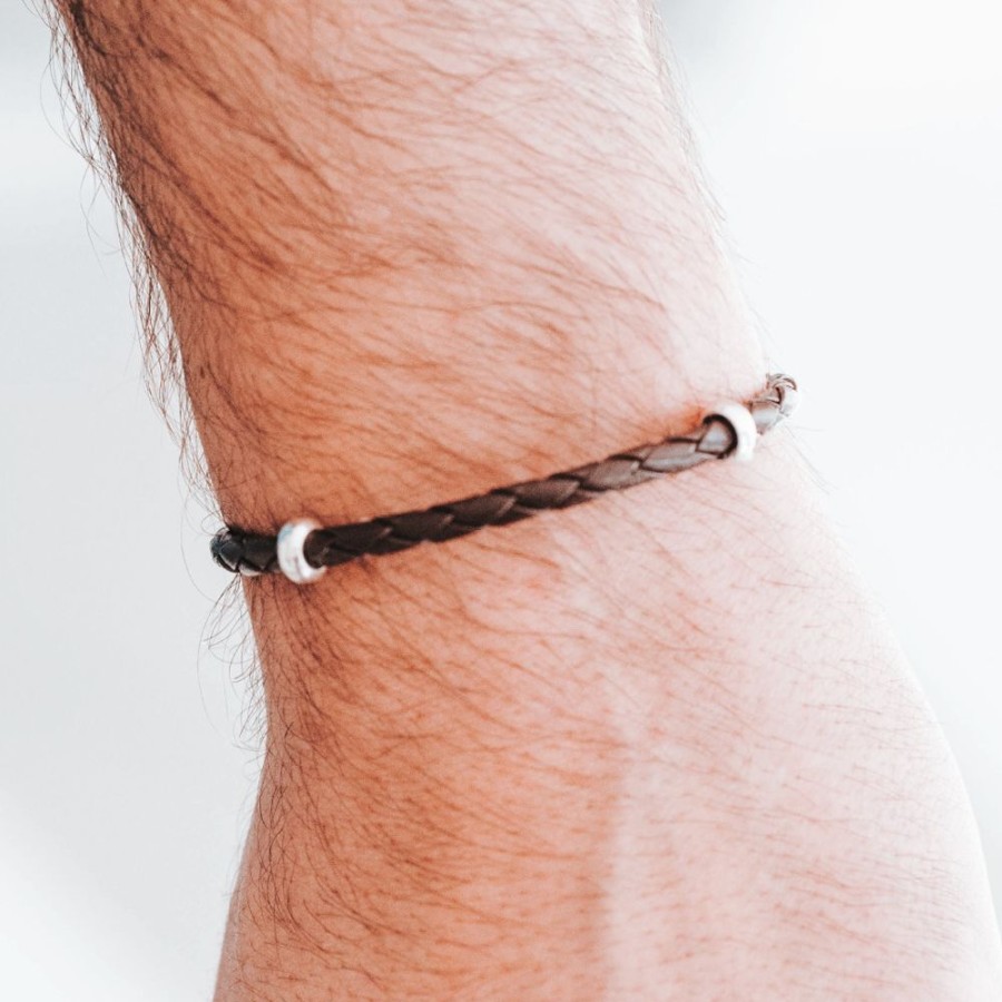 Joyas avant joyas | Pulsera Hombre Cuero Y Plata 925 Avant Leather Collection